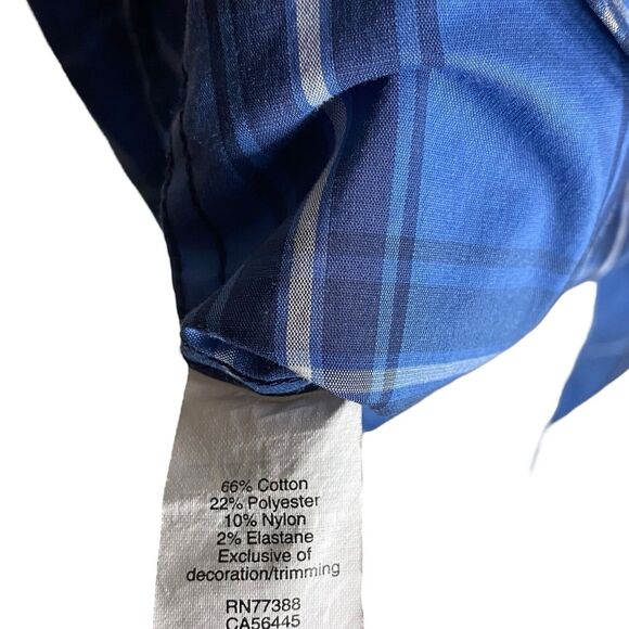 J Crew Offshore Performance Shirt Mens L Blue Plaid Button Down Preppy Casual - Picture 9 of 11
